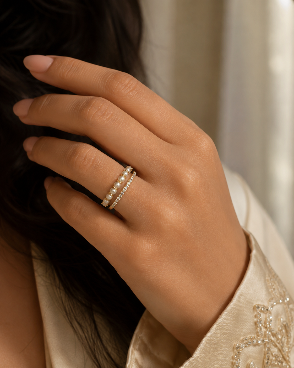 Diamond & Pearl Ring