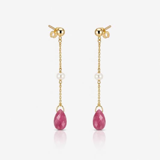 Ruby Pearl Earrings