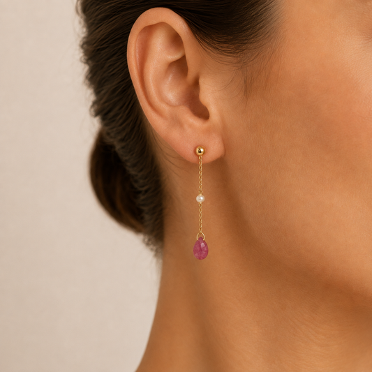 Ruby Pearl Earrings