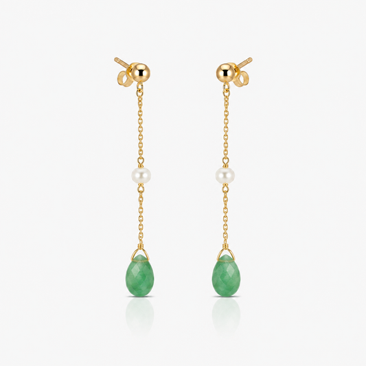 Emerald Pearl Earrings