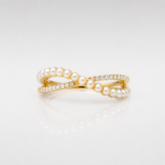 Diamond Pearl Ring