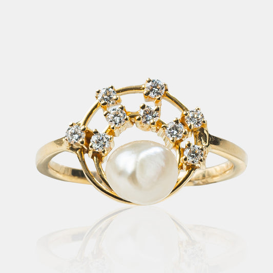 Pearl Diamond Ring